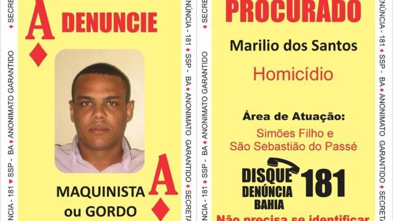 Suspeito do Baralho do Crime morre em confronto na Bahia
